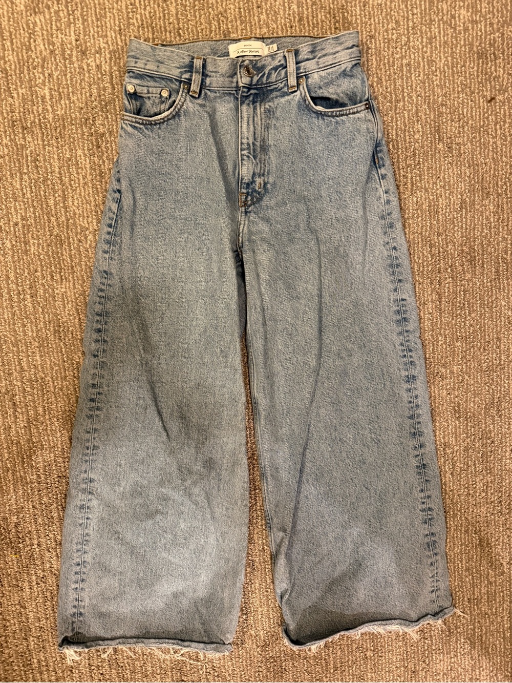 & Other Stories Beloved Cut Wide Leg Cropped Jeans Light Wash 26 100% Cotton